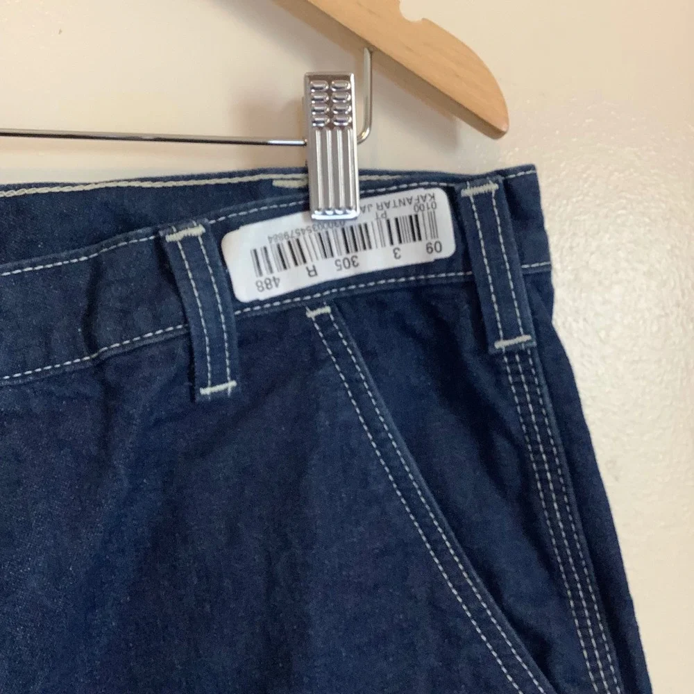 Carhartt FR Mens Flame Resistant Work Pants Navy Blue Carpenter Dungaree 34x32 - Picture 3 of 16